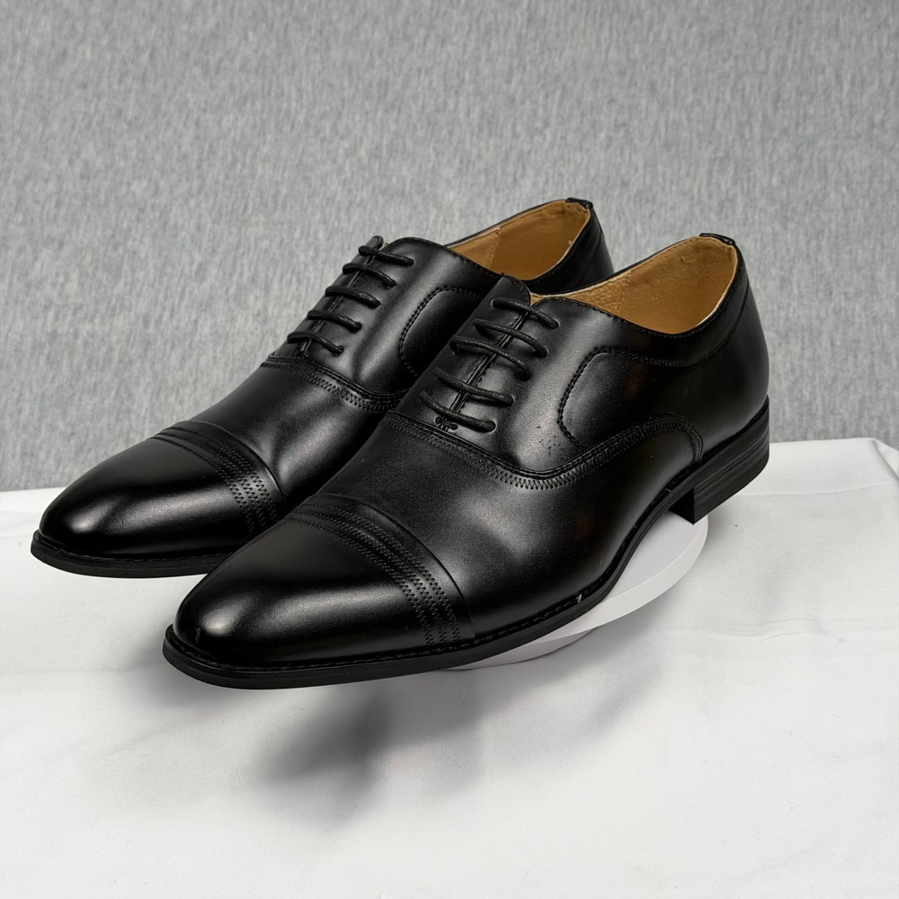 Masimo New York Mens Black Cap Toe Oxford Dress Shoes 2540-01 Size 10.5 BNIB